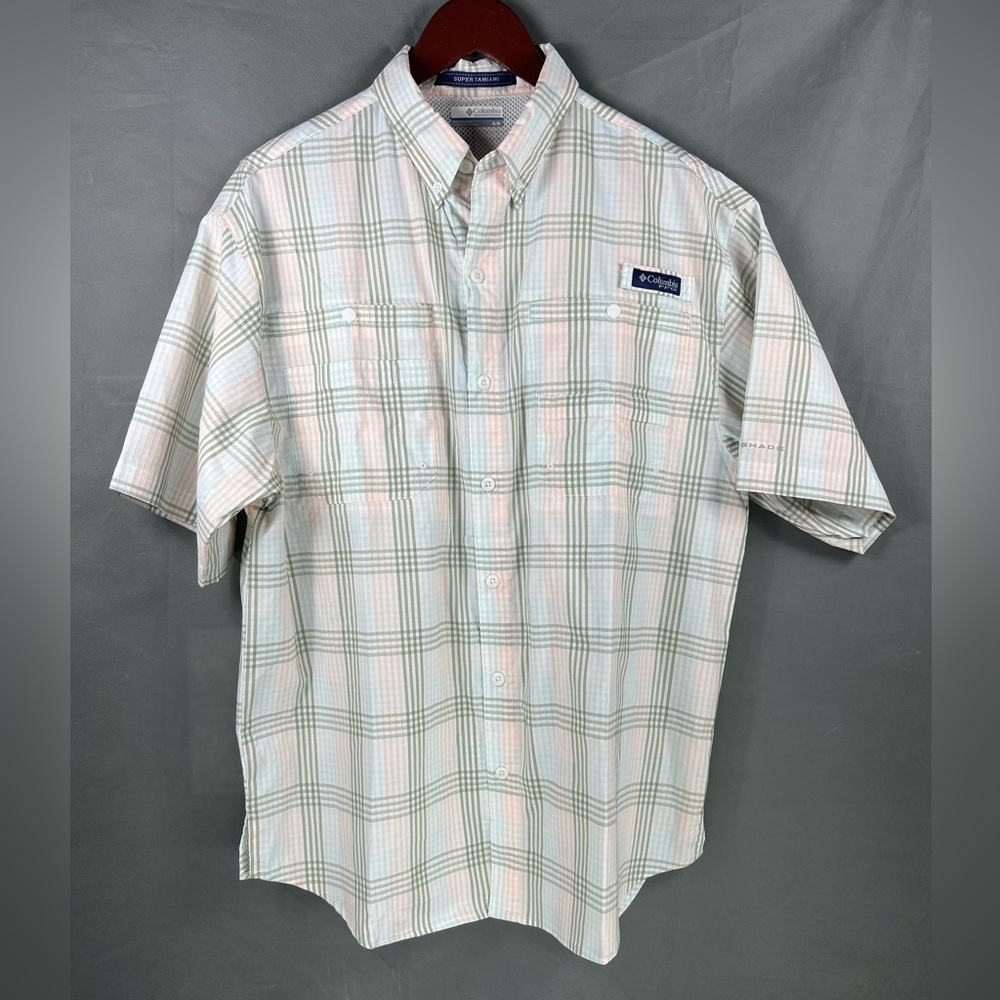 NWT Columbia Men's PFG Super Tamiami Short Sleeve Shirt FM7189-381 Medium